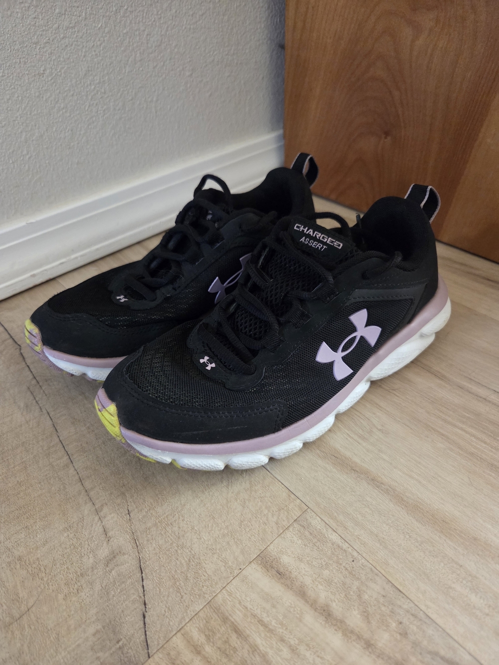 Under Armour Women’s Black & Light Purple Charged Running Sneakers